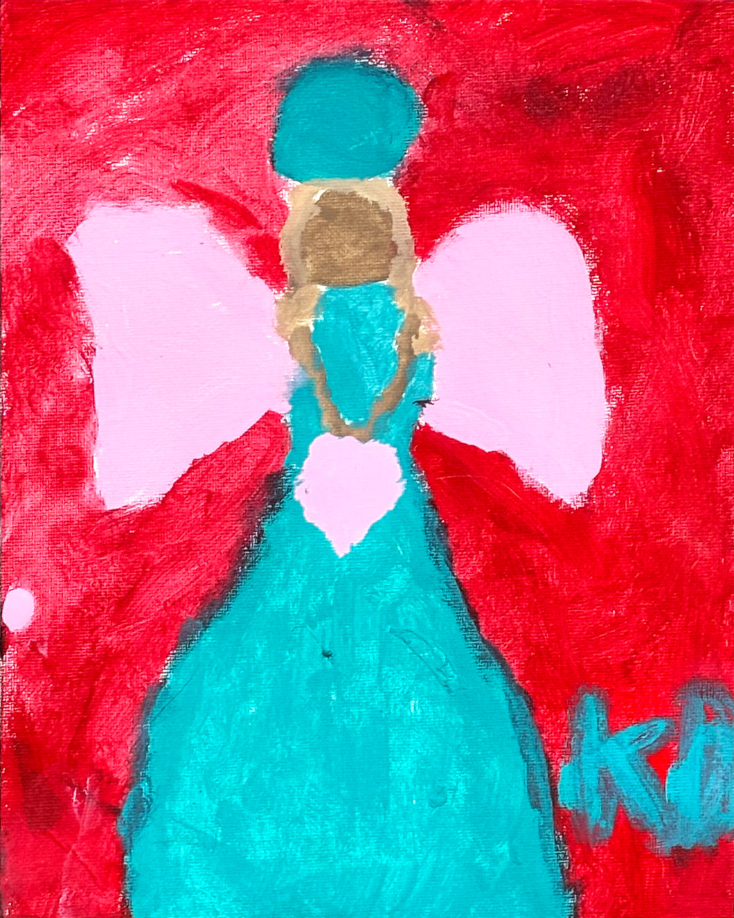 Pink Heart Angel (Print)